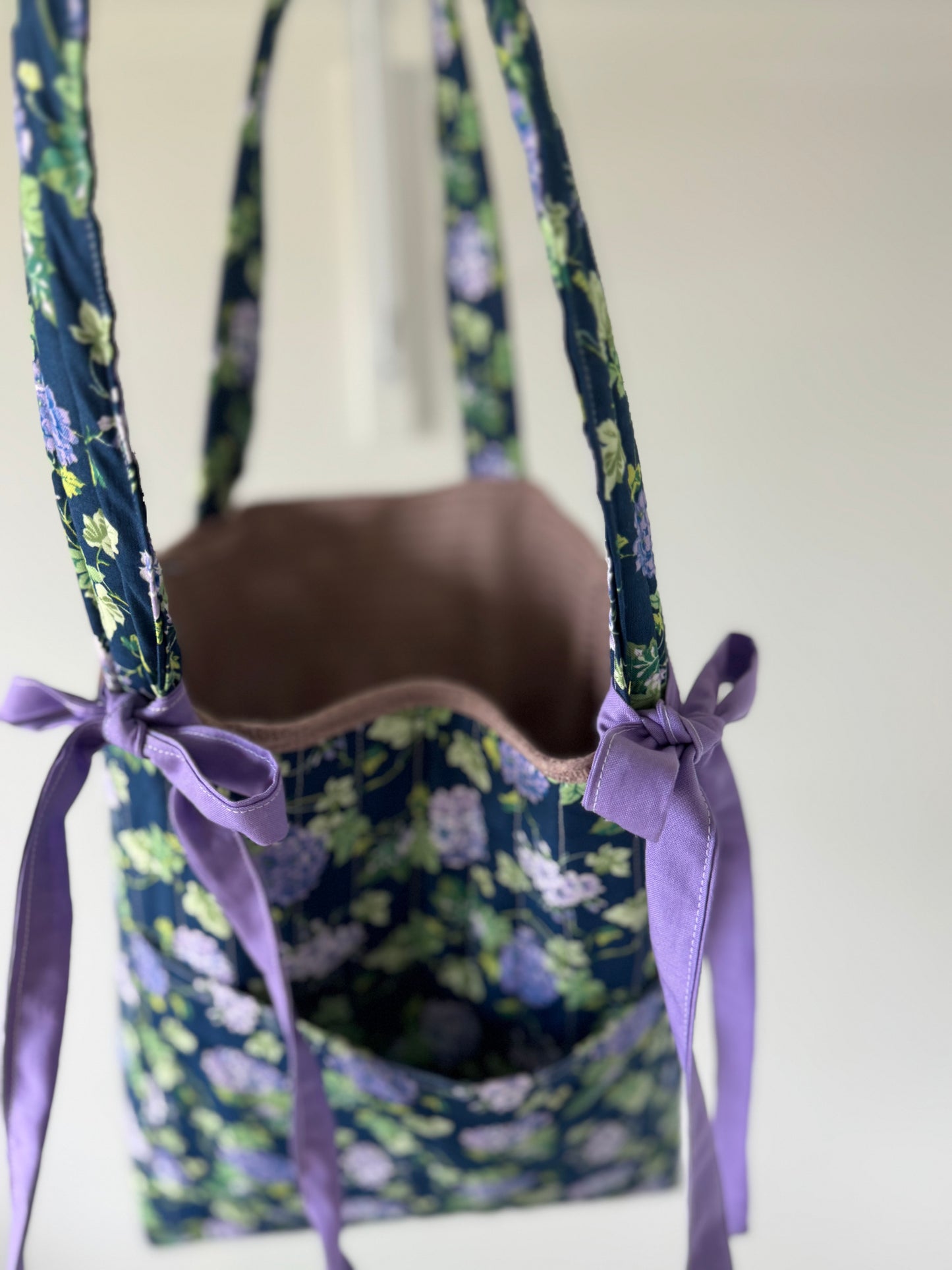 Purple peony reversible Tote bag