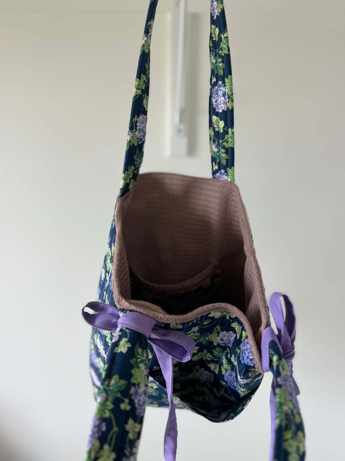 Purple peony reversible Tote bag