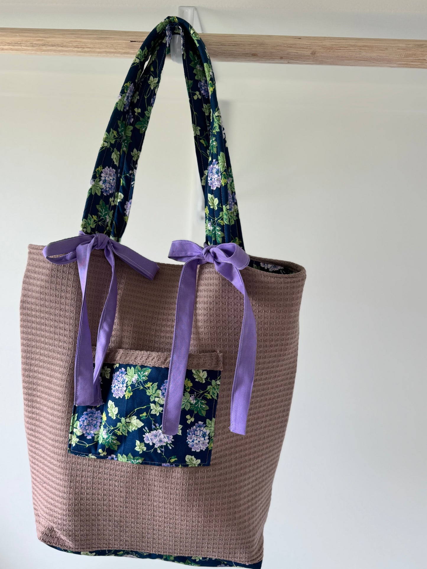 Purple peony reversible Tote bag