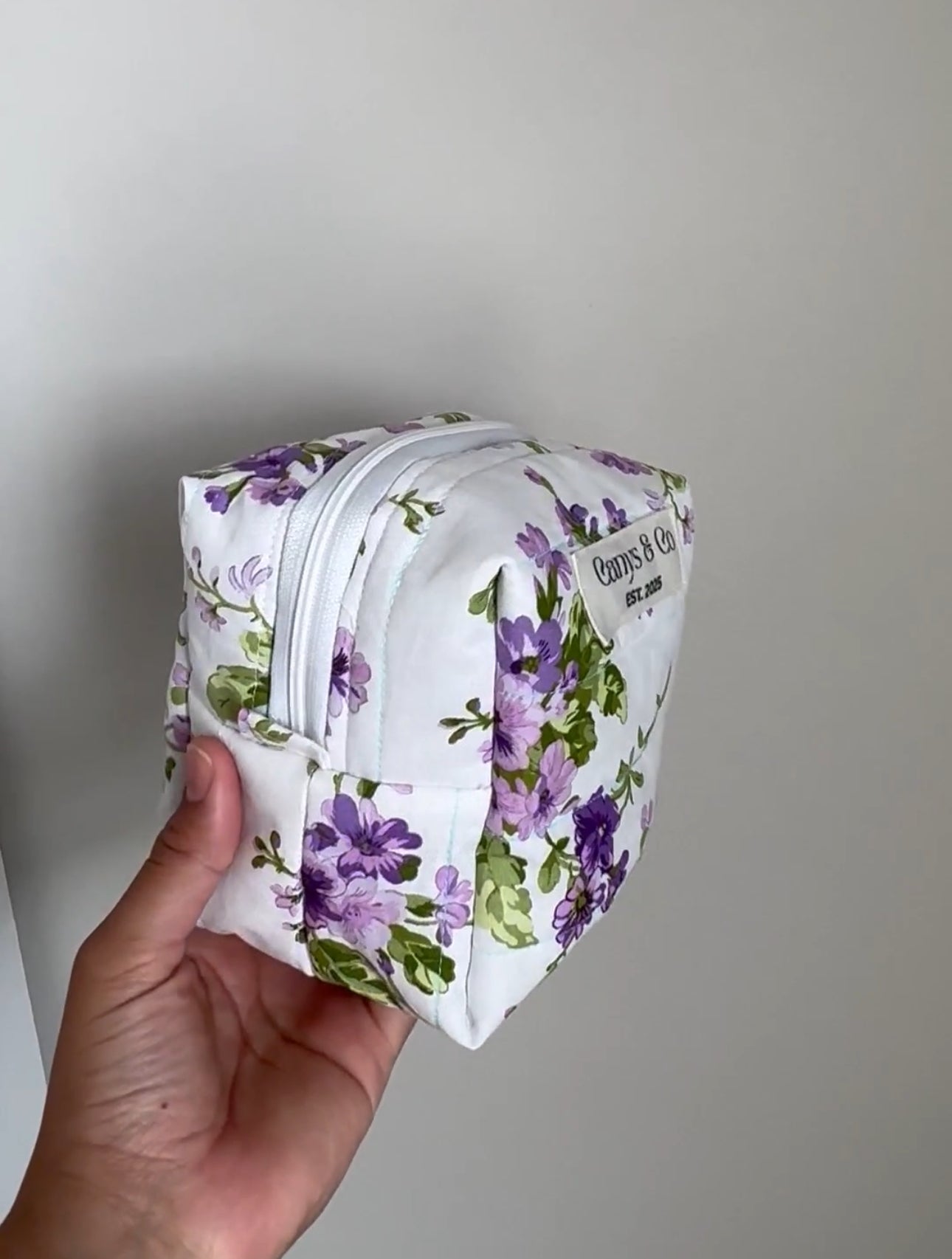 Purple floral Makeup bag Small