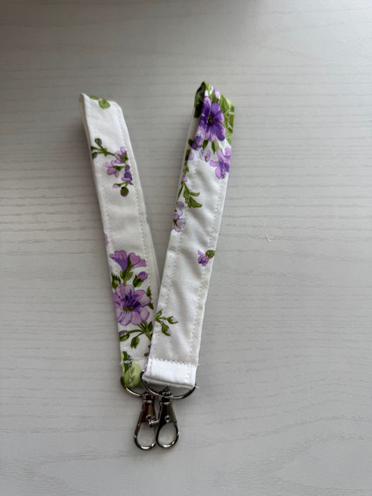 Purple floral wristlet