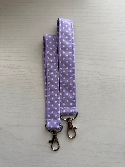 Purple dots wristlet