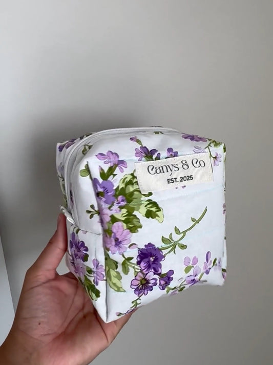Purple floral Makeup bag Small